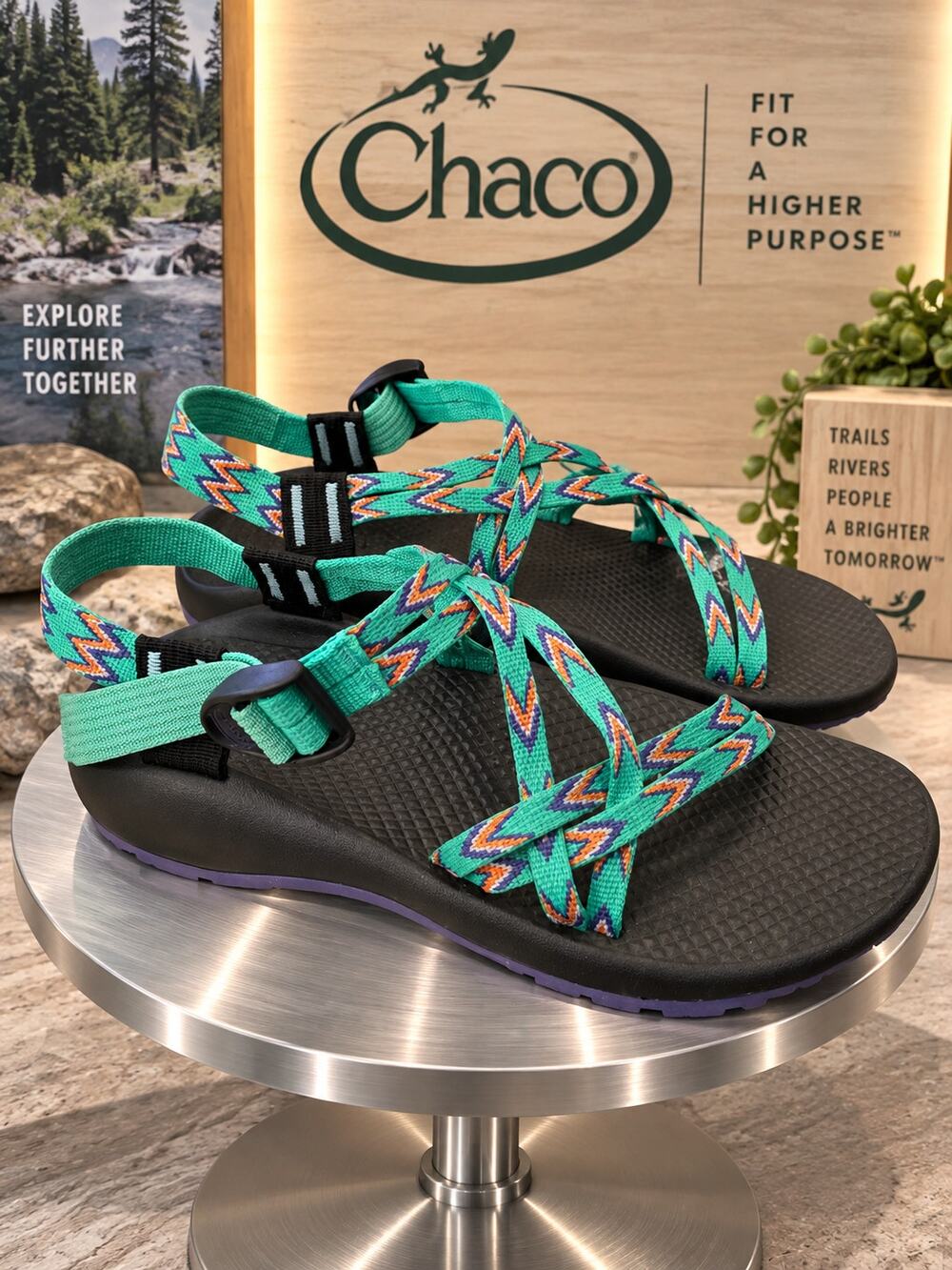 Chaco ZX/1 EcoTread Mint Leaf Green Sport Sandals J180090 Kids Size 6